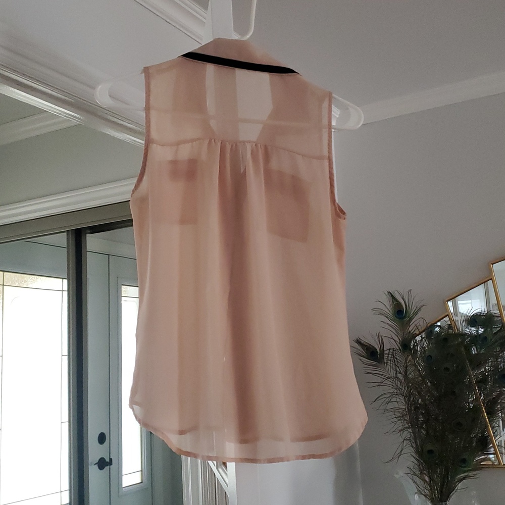 Edge Sleeveless Sheer Blouse Top S - Picture 4 of 9
